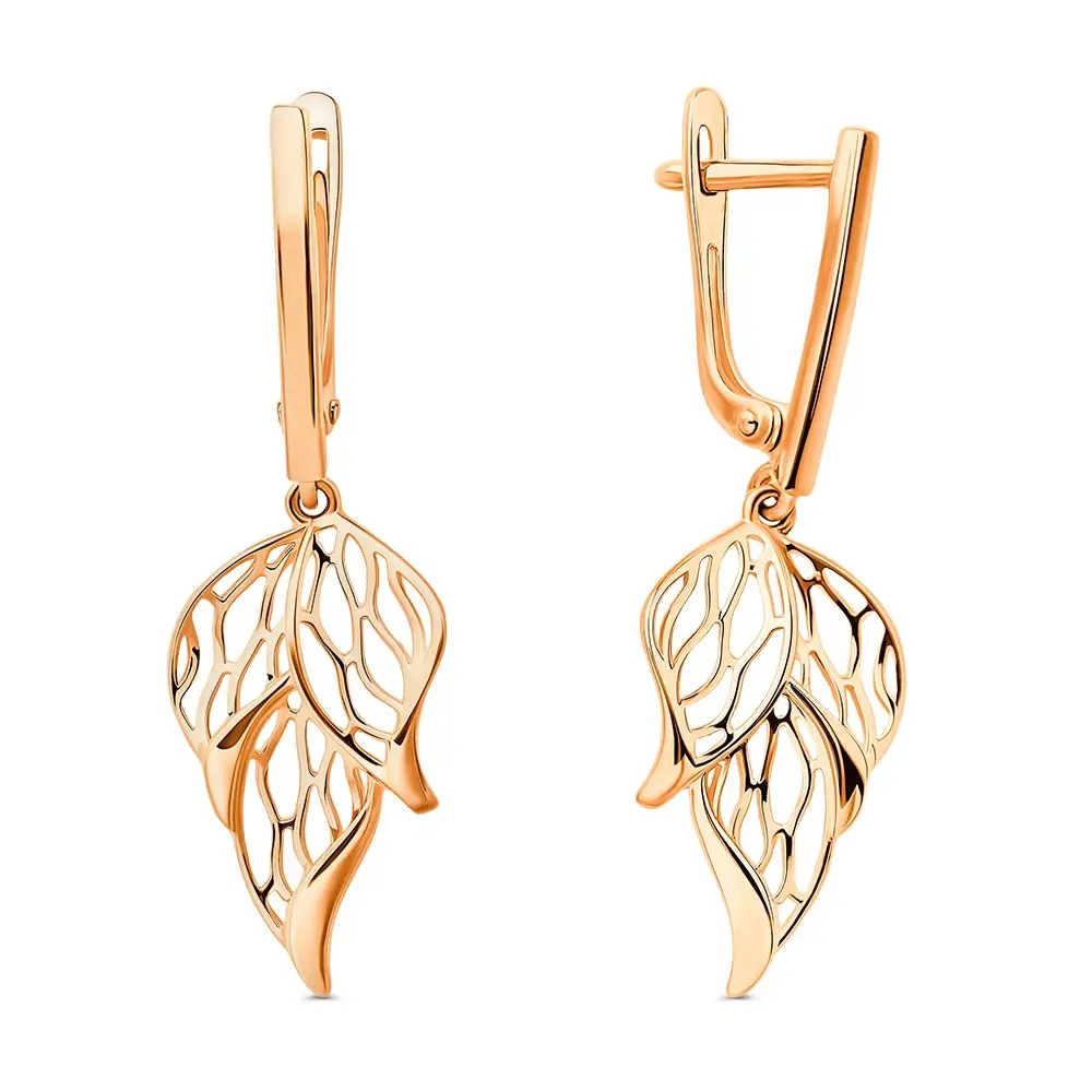 Серьги из красного золота 585 пробы 1