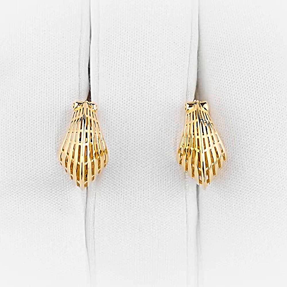 Серьги конго из красного золота 585 пробы