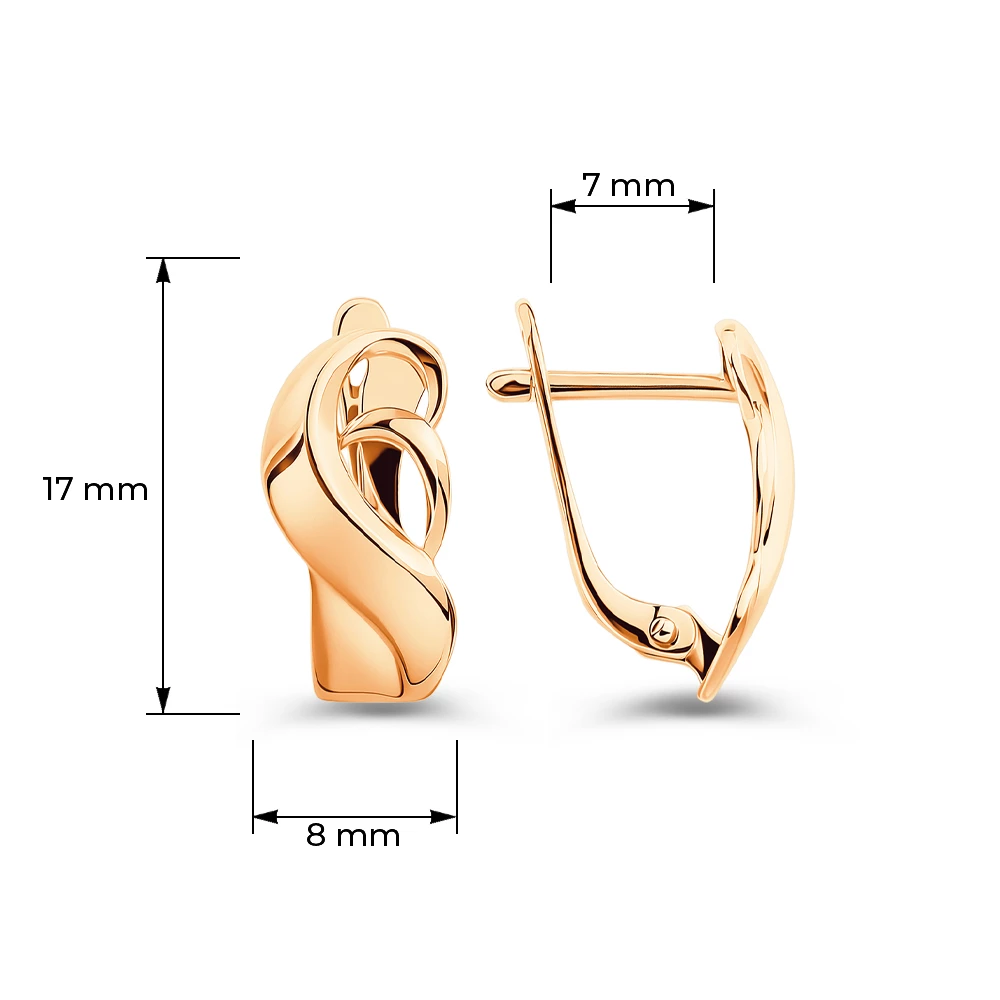 Серьги из красного золота 585 пробы