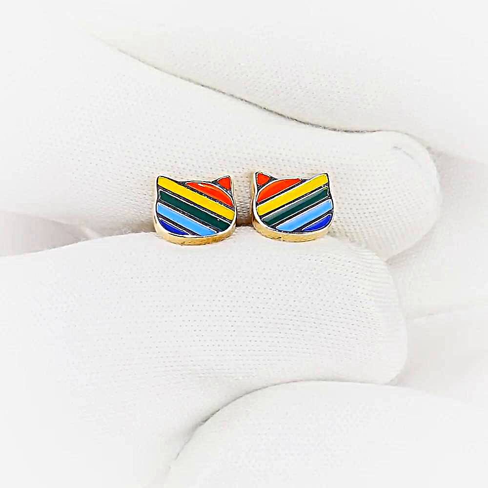 Серьги  Кошка из красного золота 375 пробы 1