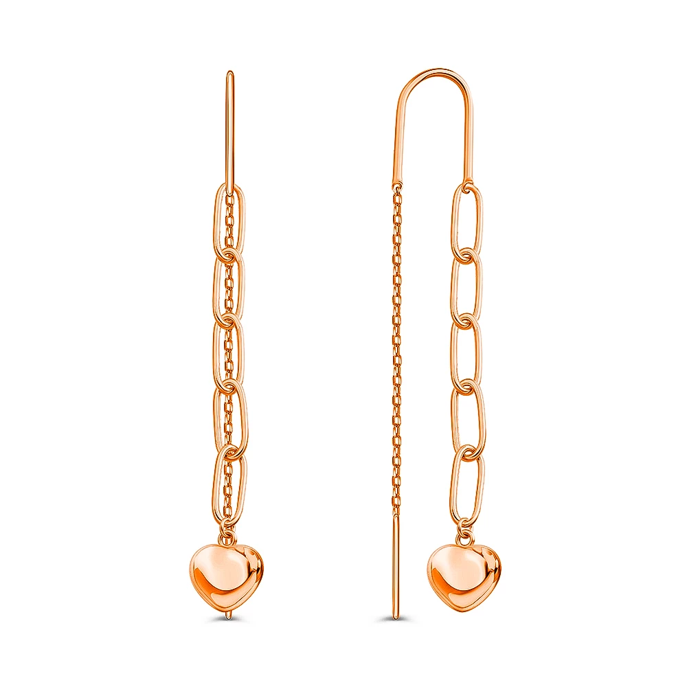 Серьги из красного золота 585 пробы