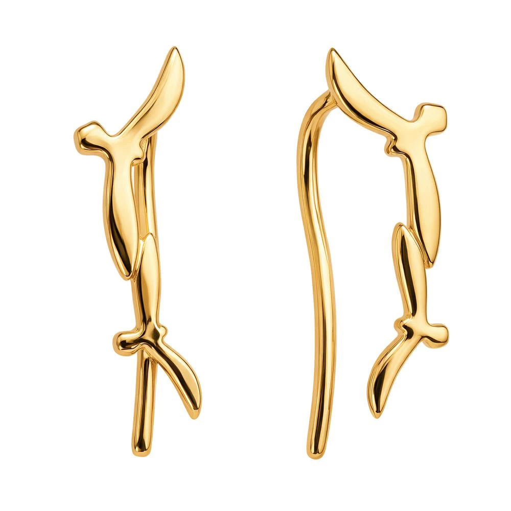 Серьги  Птица из красного золота 585 пробы