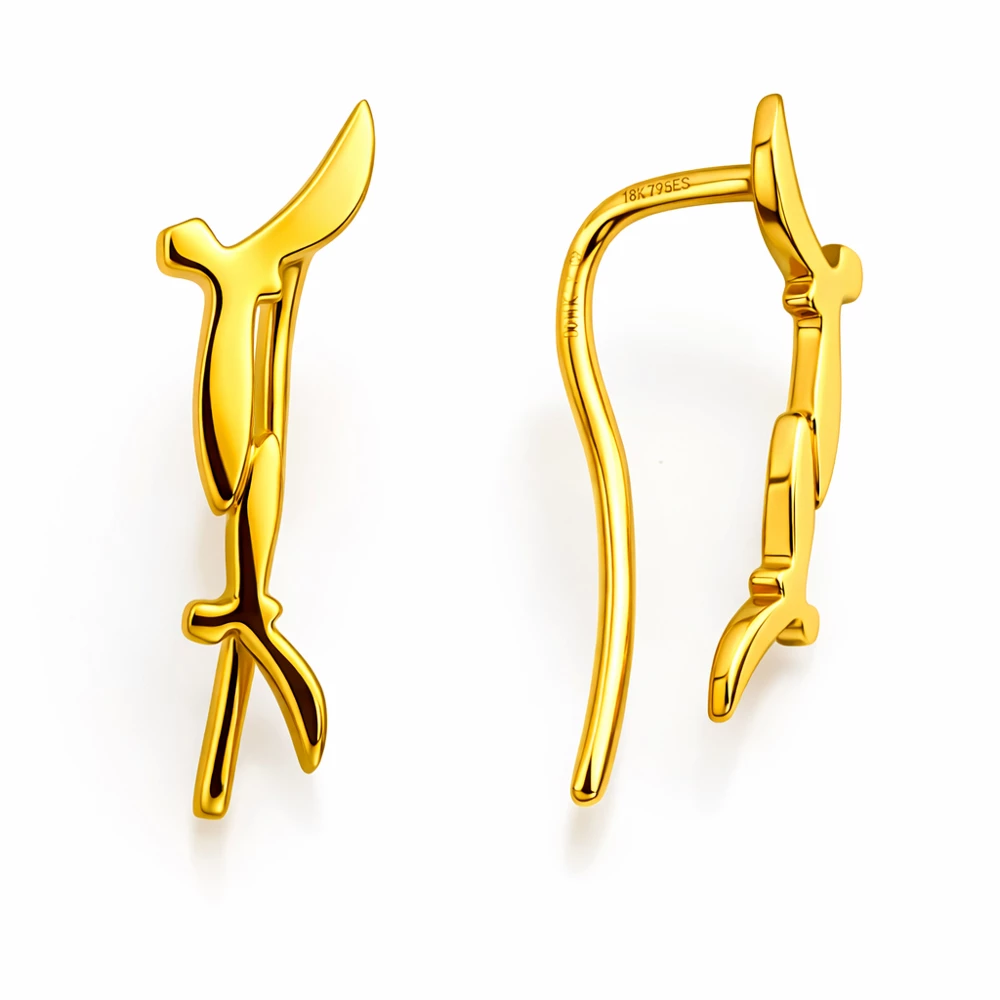 Серьги  Птица из красного золота 585 пробы