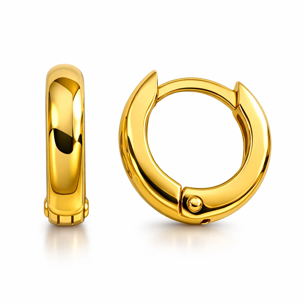 Серьги конго из красного золота 585 пробы