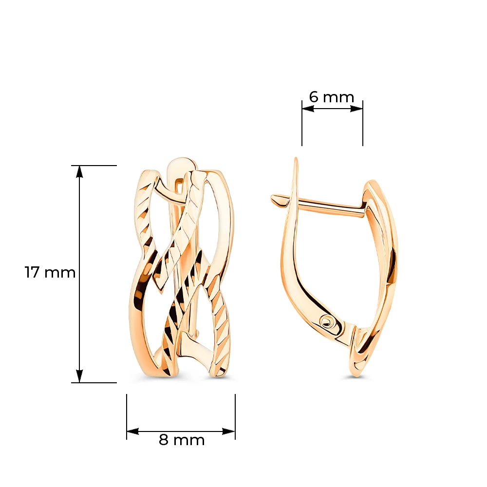 Серьги из красного золота 585 пробы