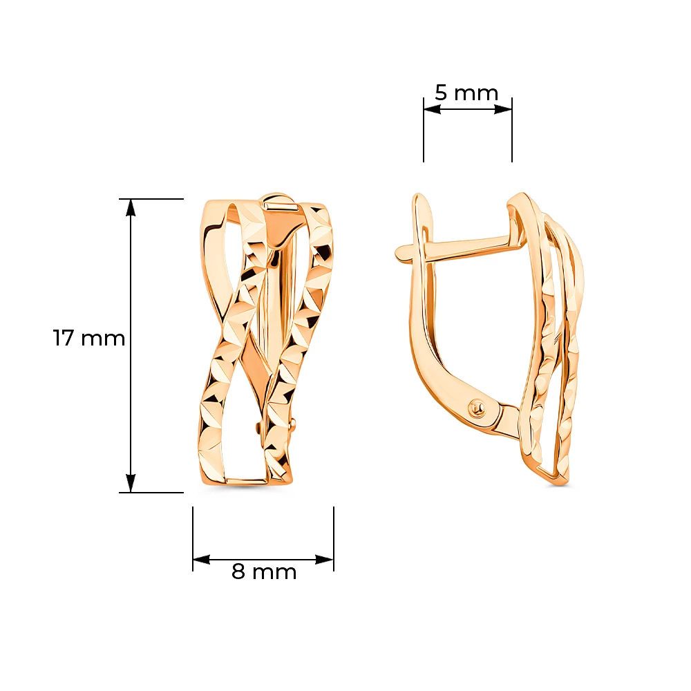 Серьги из красного золота 585 пробы