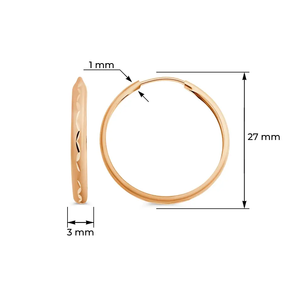 Серьги конго из красного золота 585 пробы 4