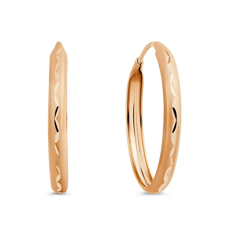 Серьги конго из красного золота 585 пробы 1