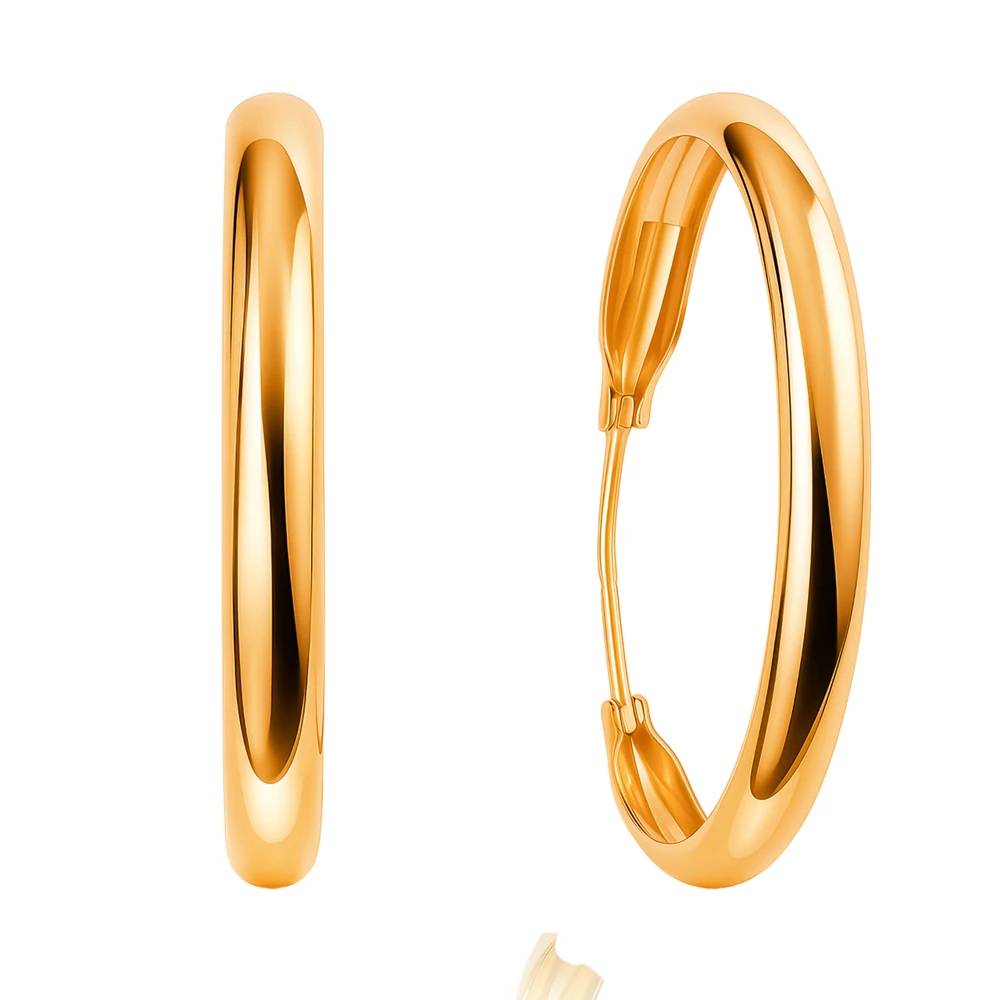 Серьги конго из красного золота 375 пробы