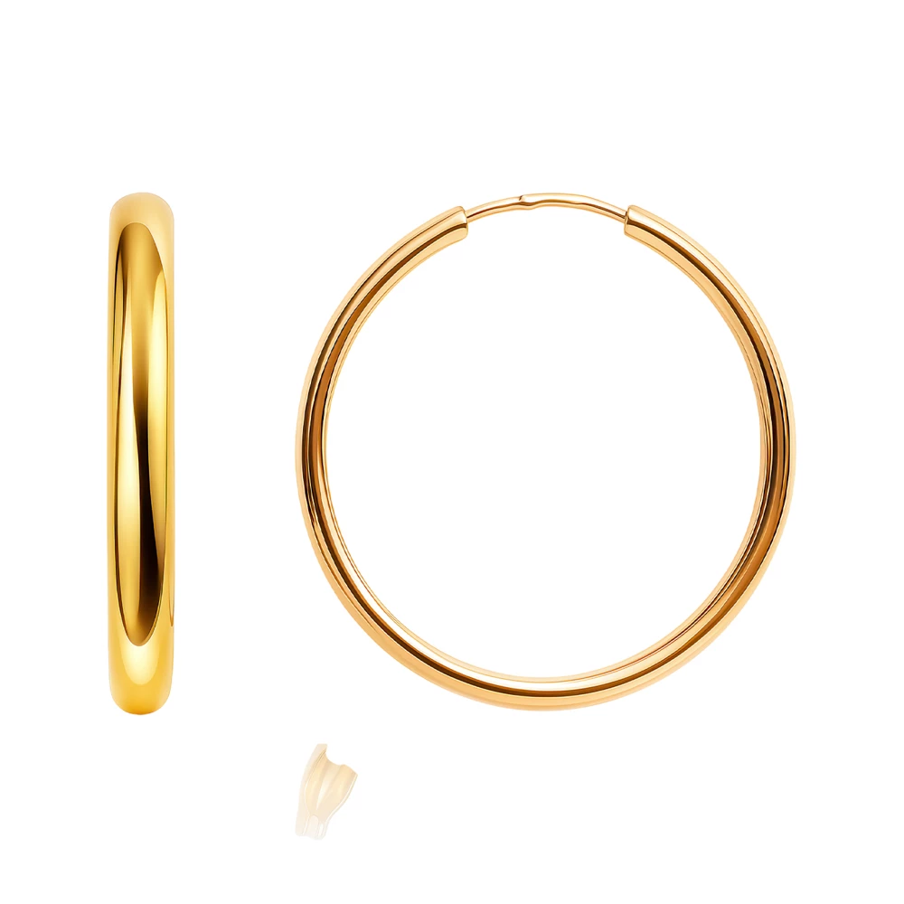 Серьги конго из красного золота 375 пробы