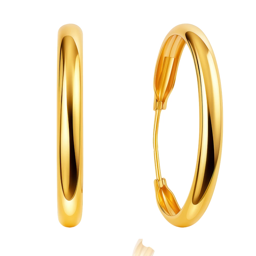 Серьги конго из красного золота 375 пробы