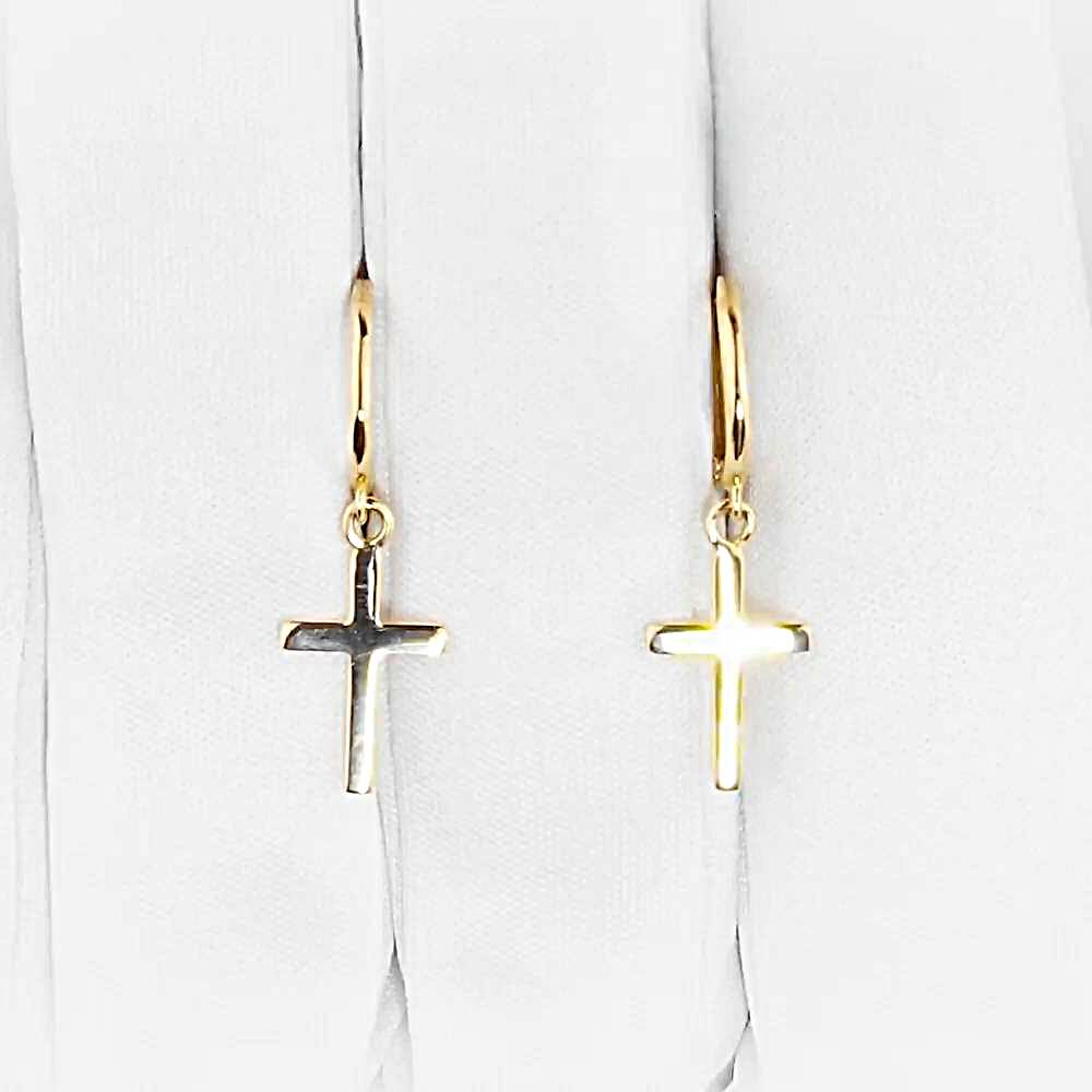 Серьги конго из красного золота 585 пробы 1
