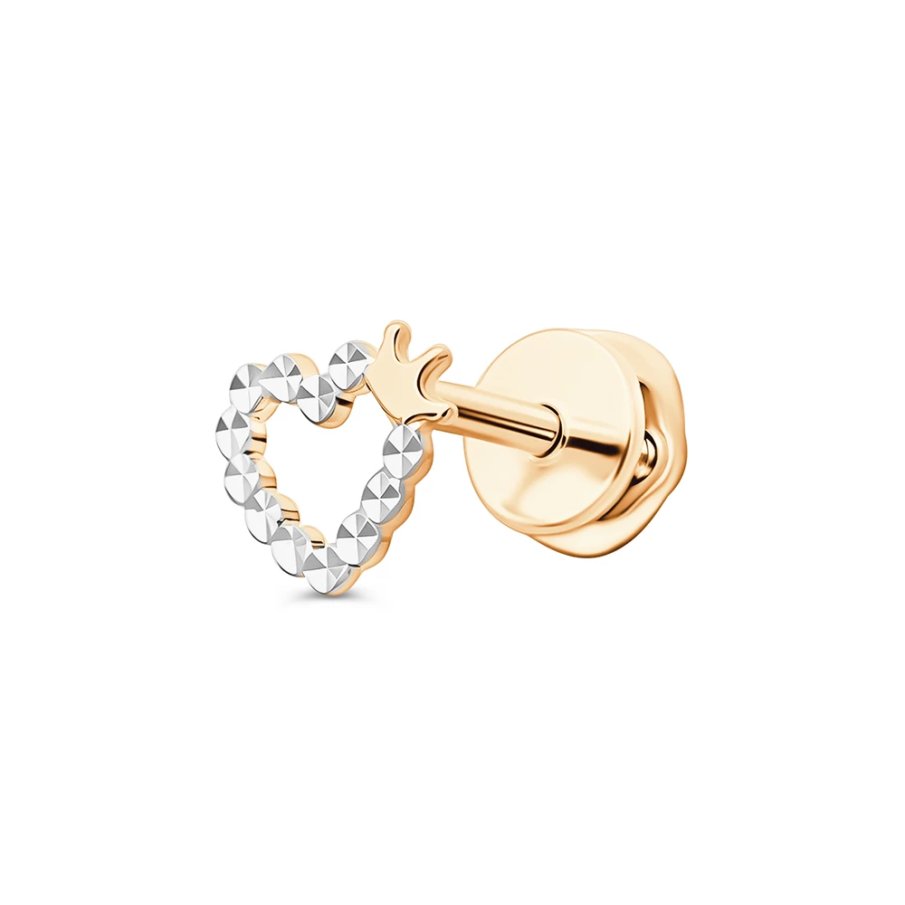 Серьга из красного золота 585 пробы