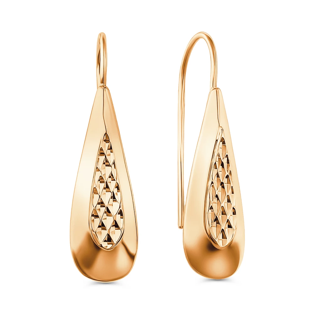 Серьги из красного золота 375 пробы