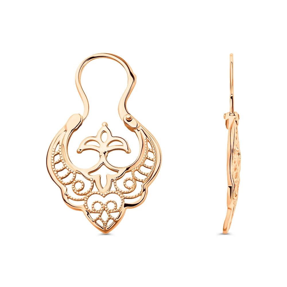 Серьги из красного золота 585 пробы