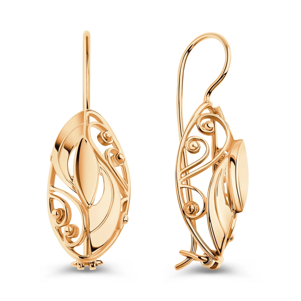 Серьги из красного золота 585 пробы