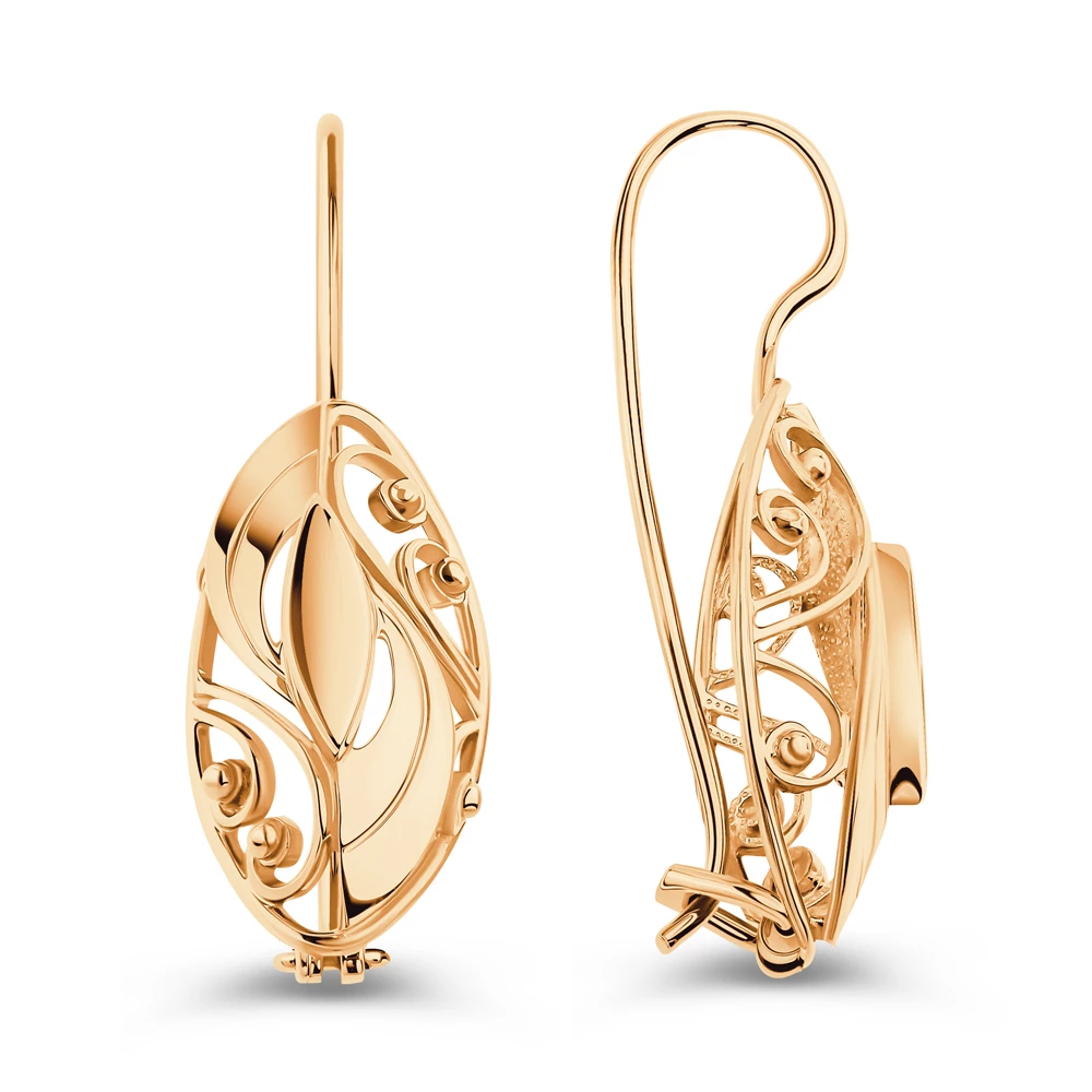 Серьги из красного золота 585 пробы
