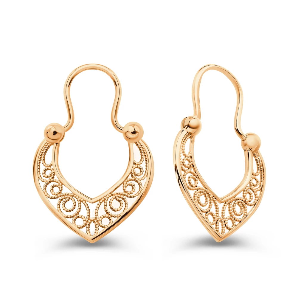 Серьги из красного золота 585 пробы