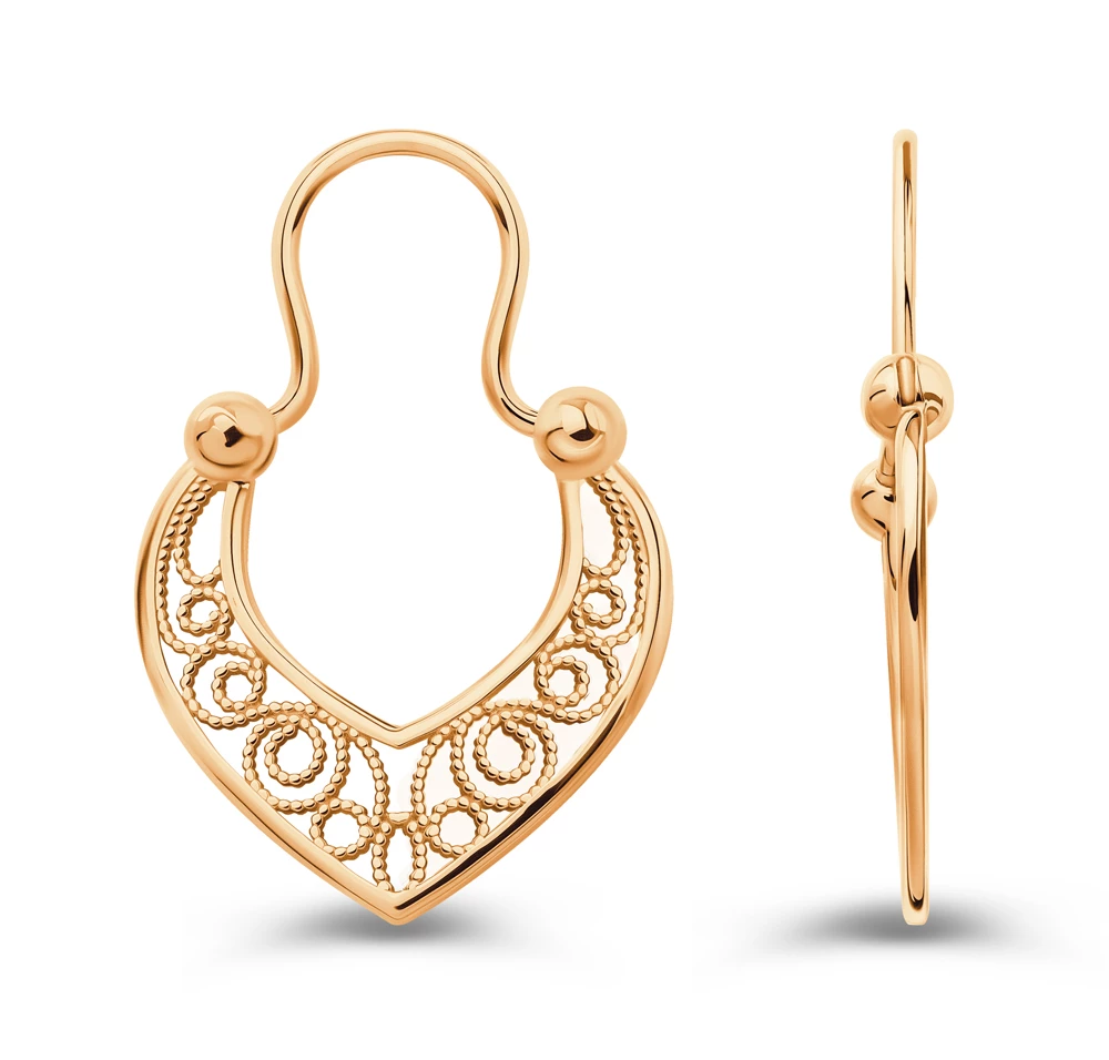 Серьги из красного золота 585 пробы