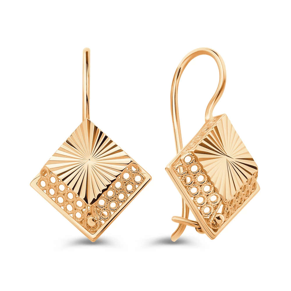 Серьги из красного золота 585 пробы