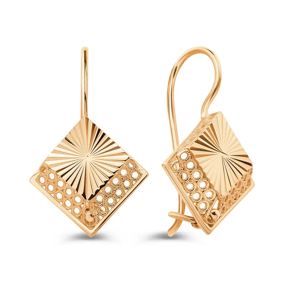 Серьги из красного золота 585 пробы