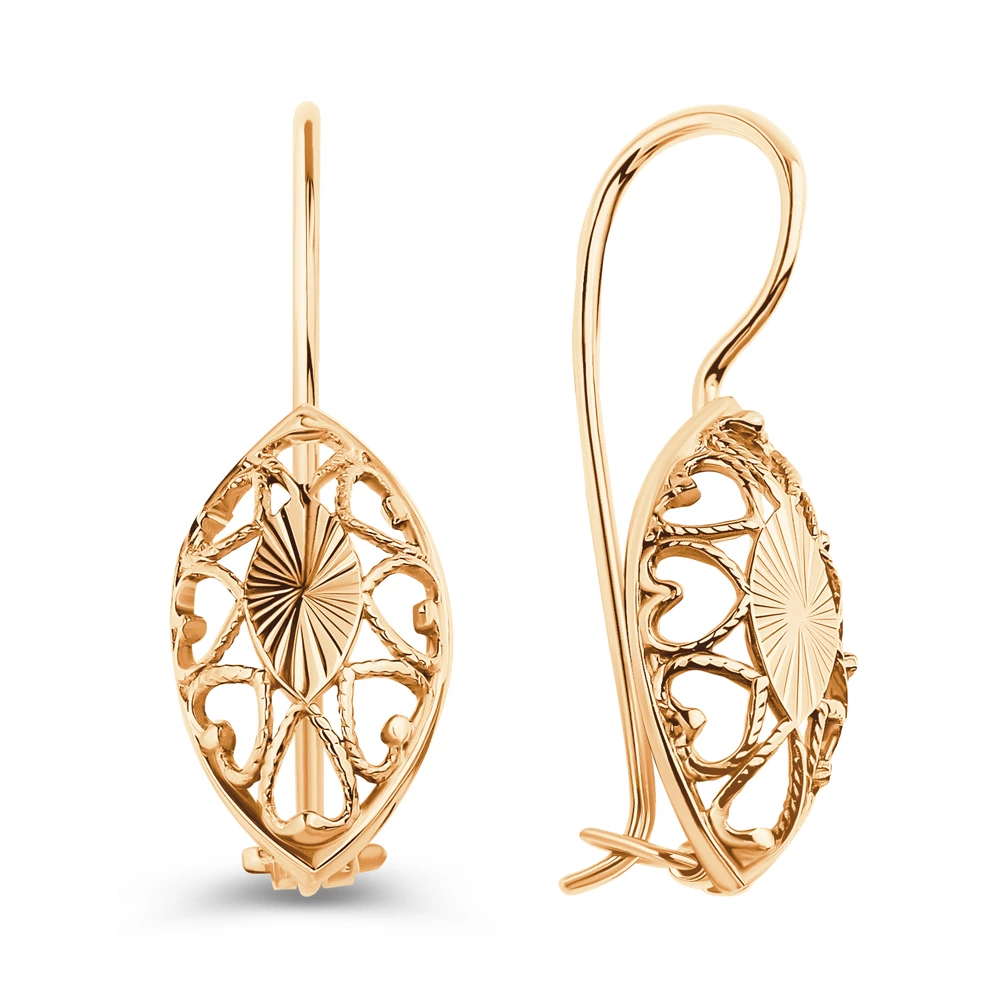 Серьги из красного золота 585 пробы