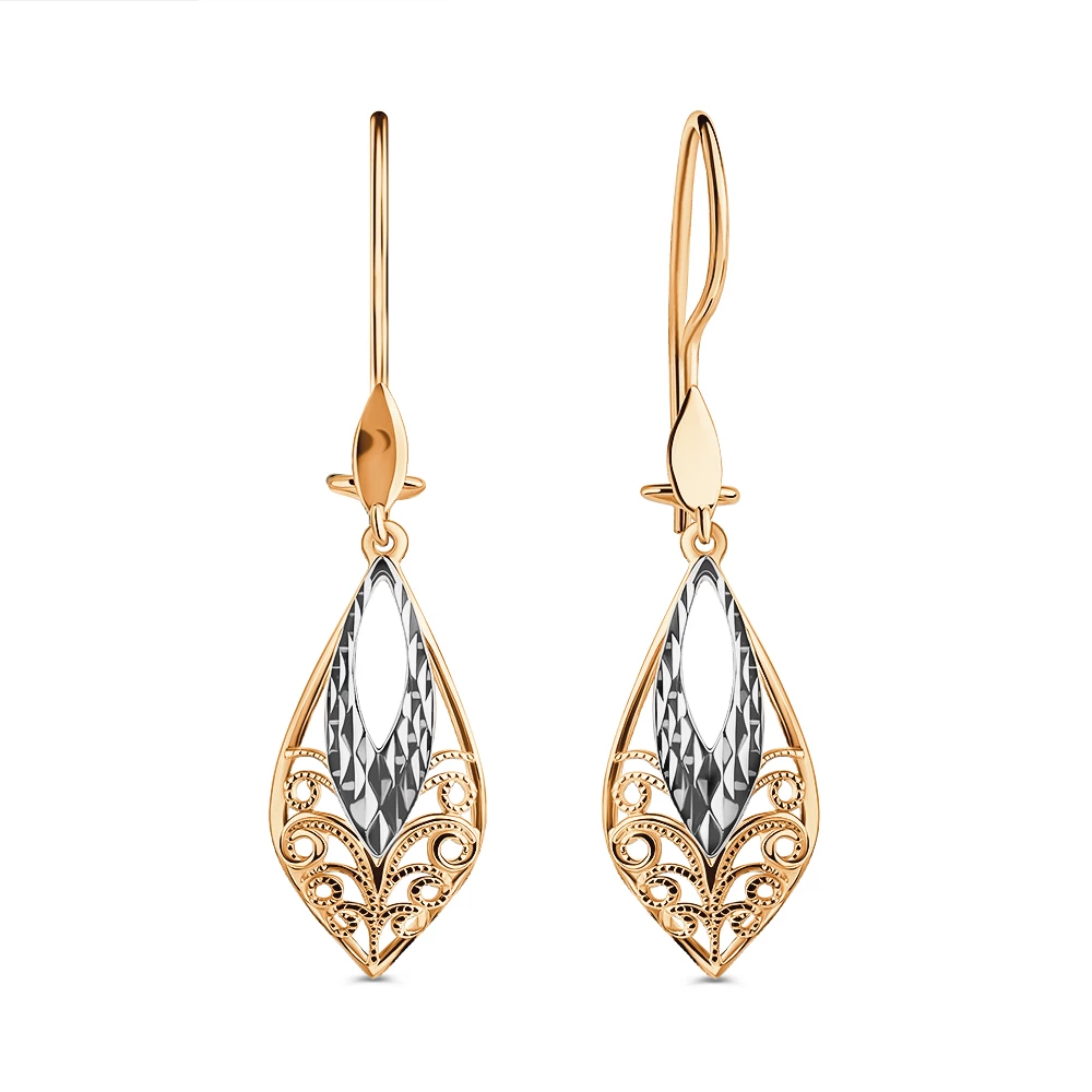 Серьги из красного золота 585 пробы