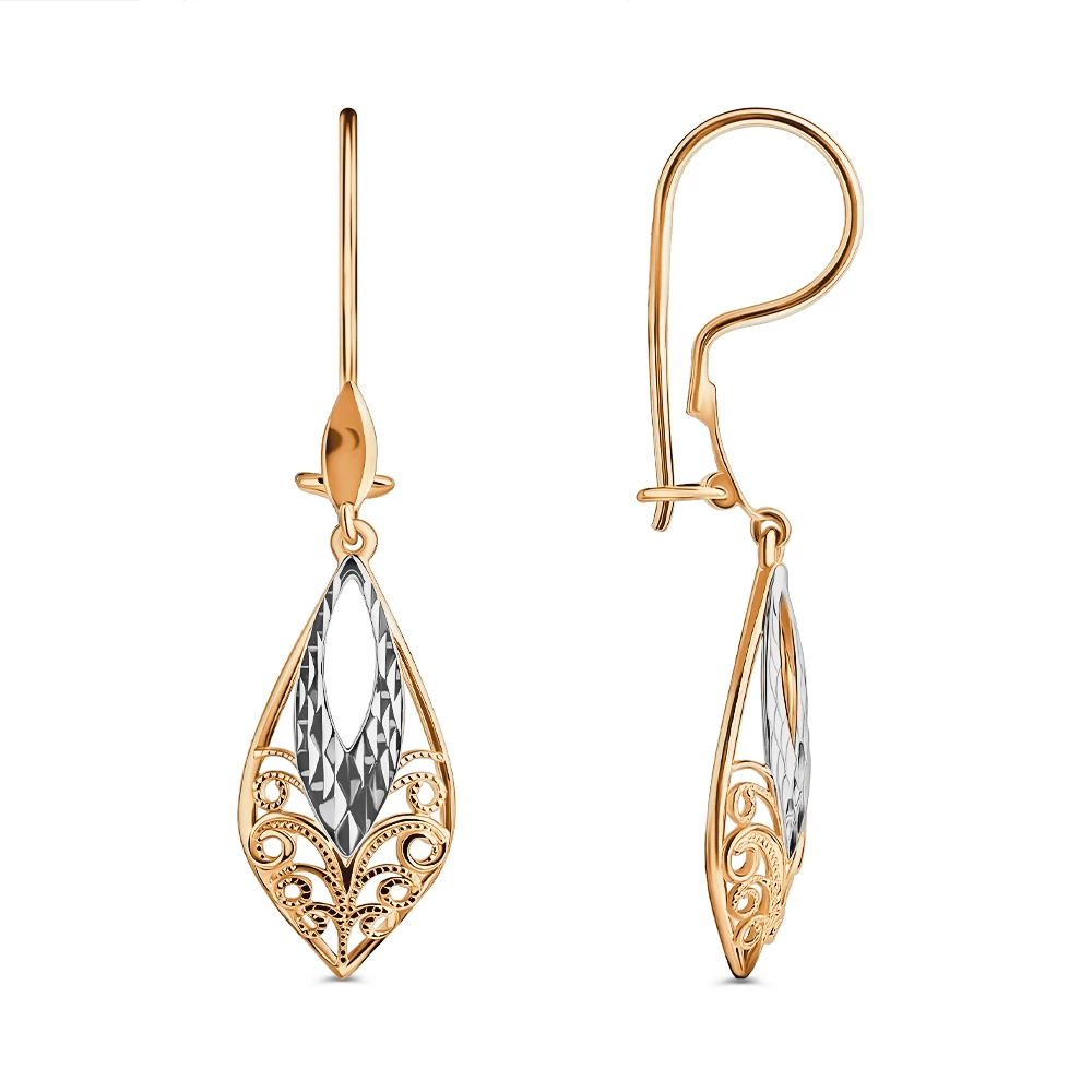 Серьги из красного золота 585 пробы