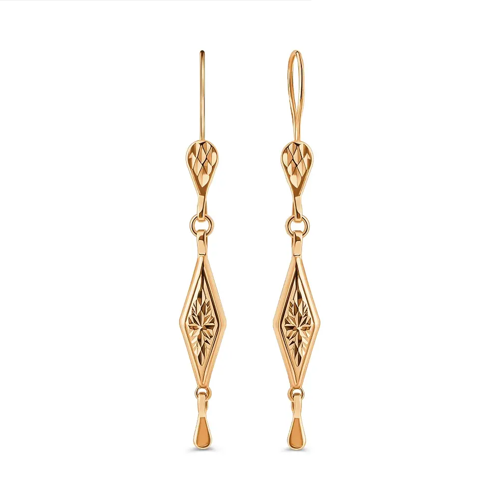 Серьги из красного золота 585 пробы