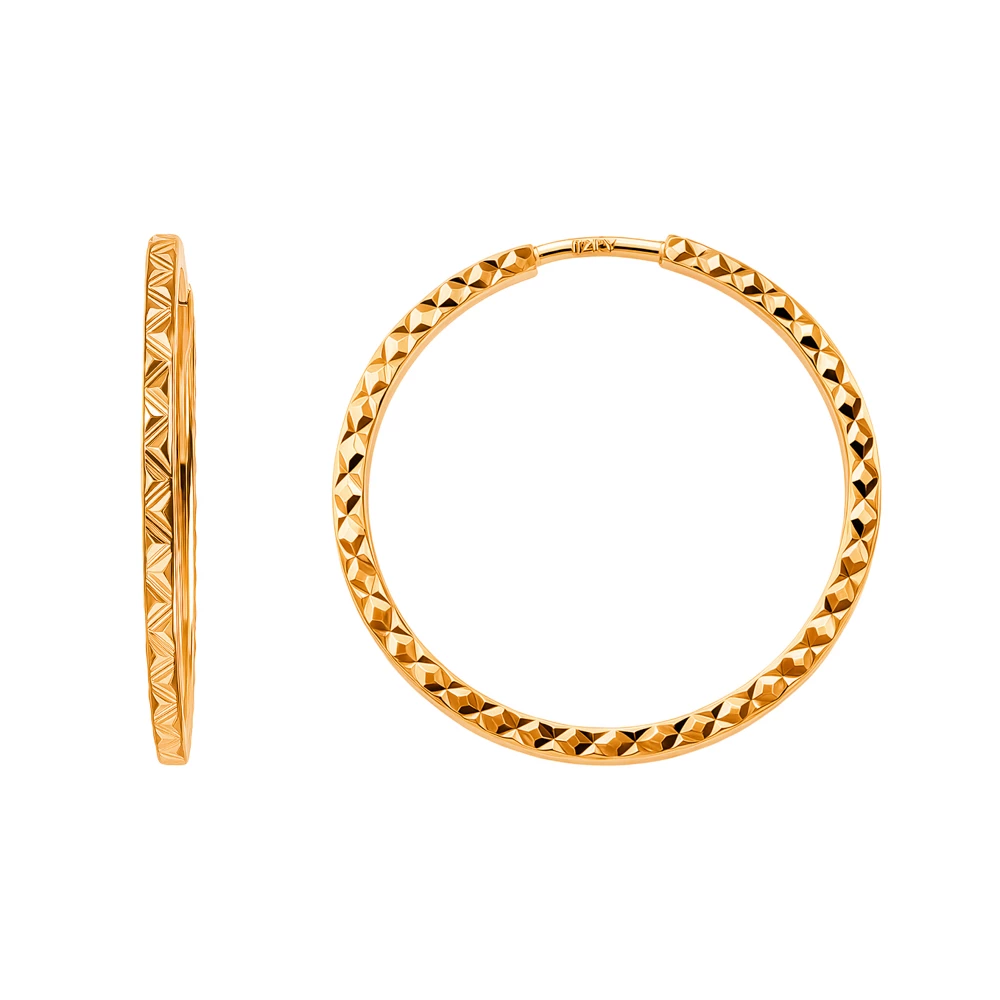 Серьги конго из красного золота 585 пробы