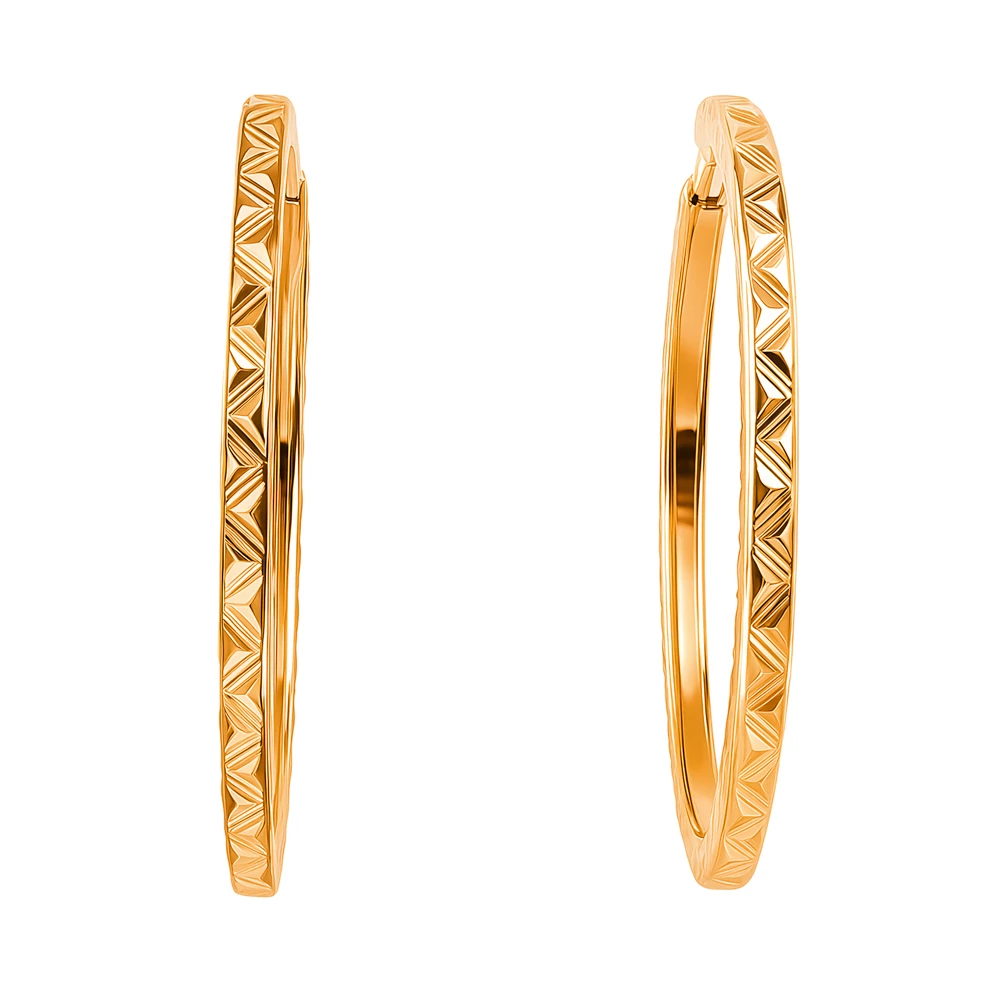 Серьги конго из красного золота 585 пробы