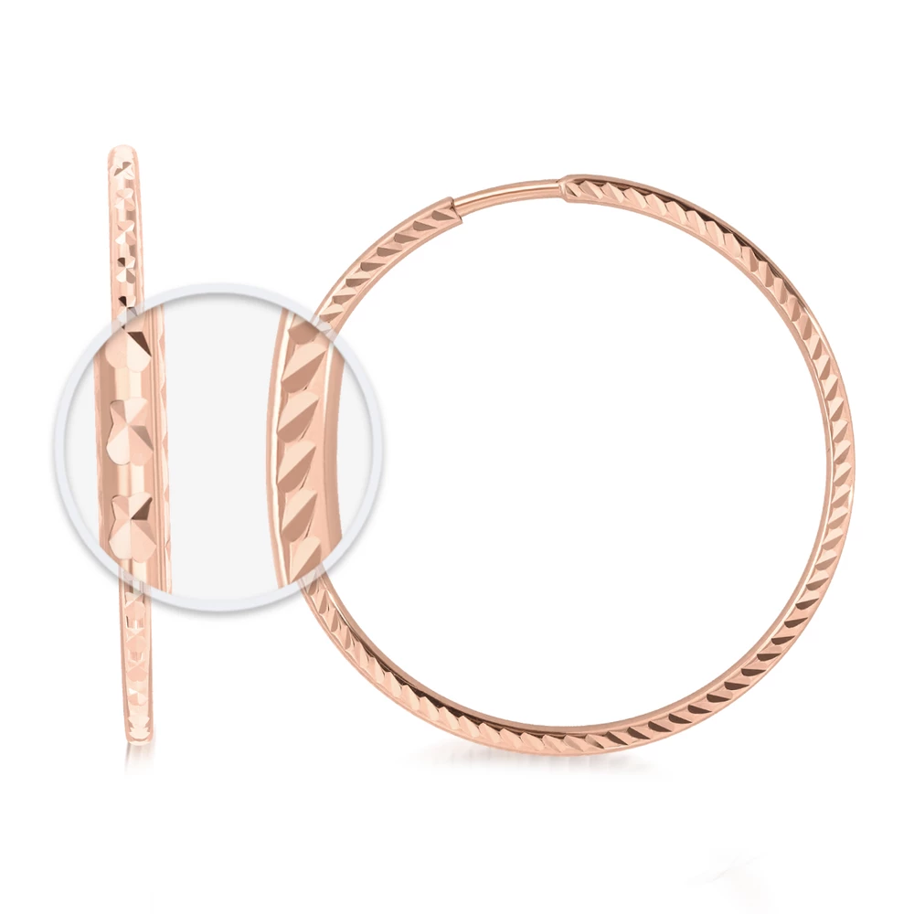 Серьги конго из красного золота 585 пробы