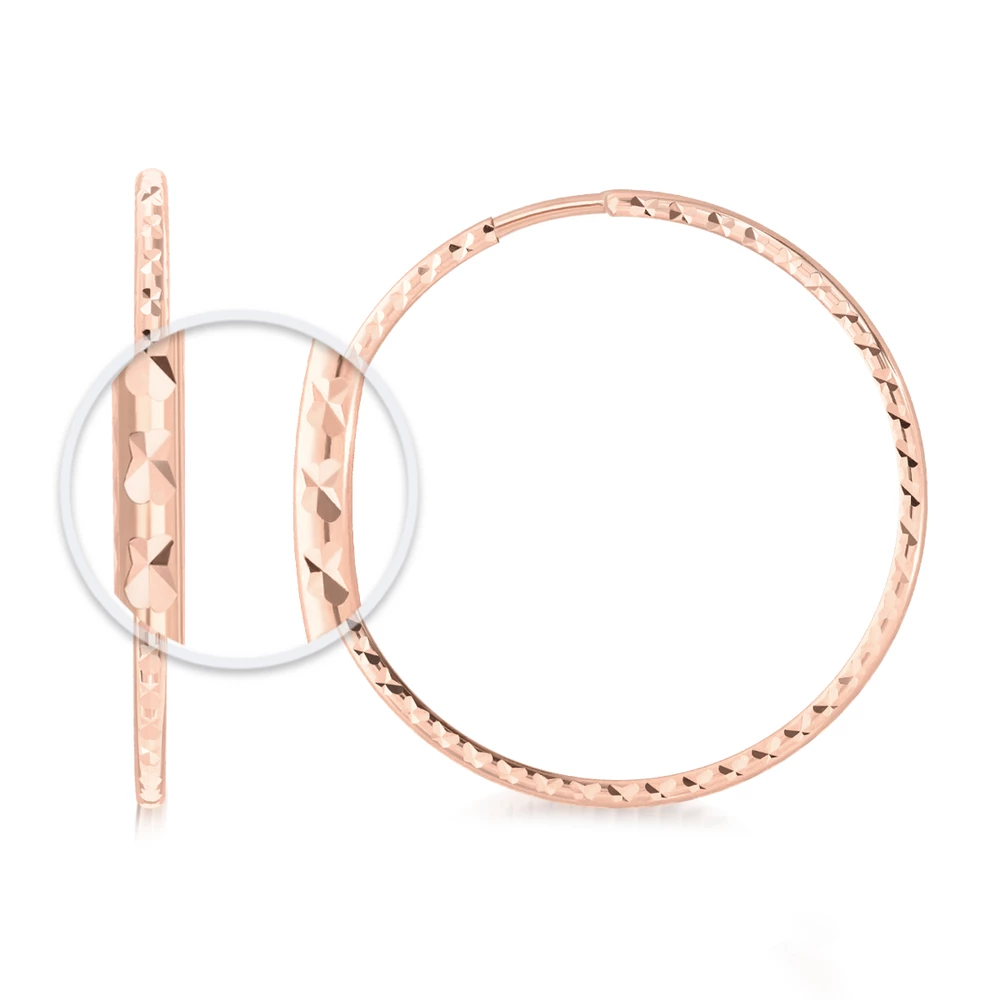 Серьги конго из красного золота 585 пробы