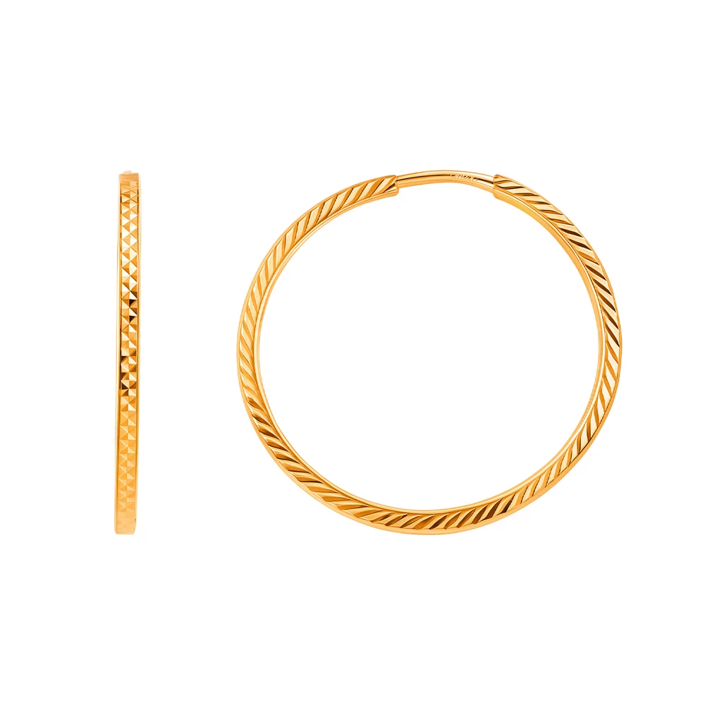 Серьги конго из красного золота 585 пробы