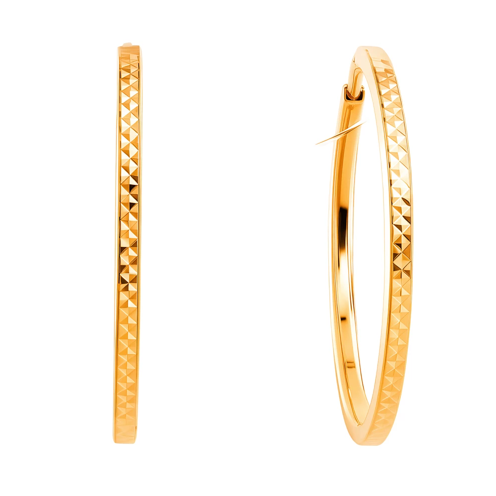 Серьги конго из красного золота 585 пробы