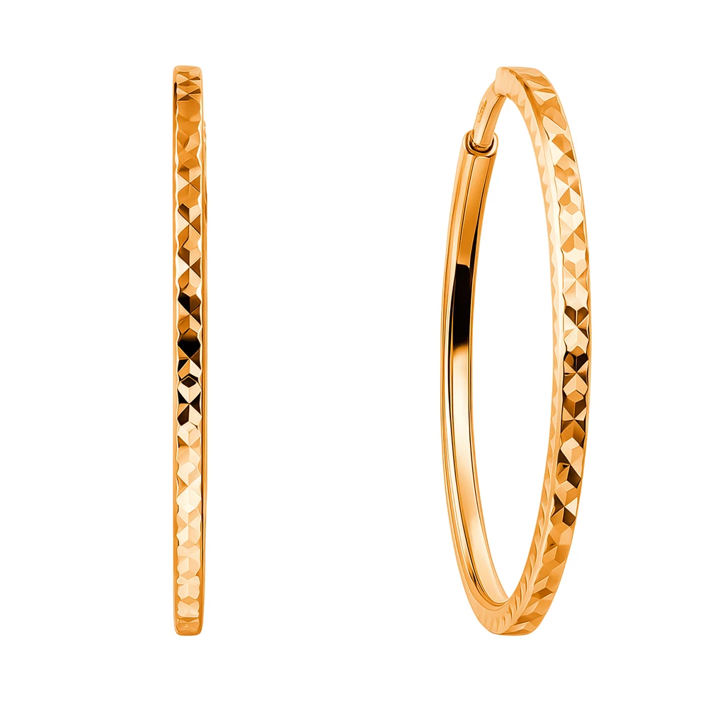 Серьги конго из красного золота 585 пробы