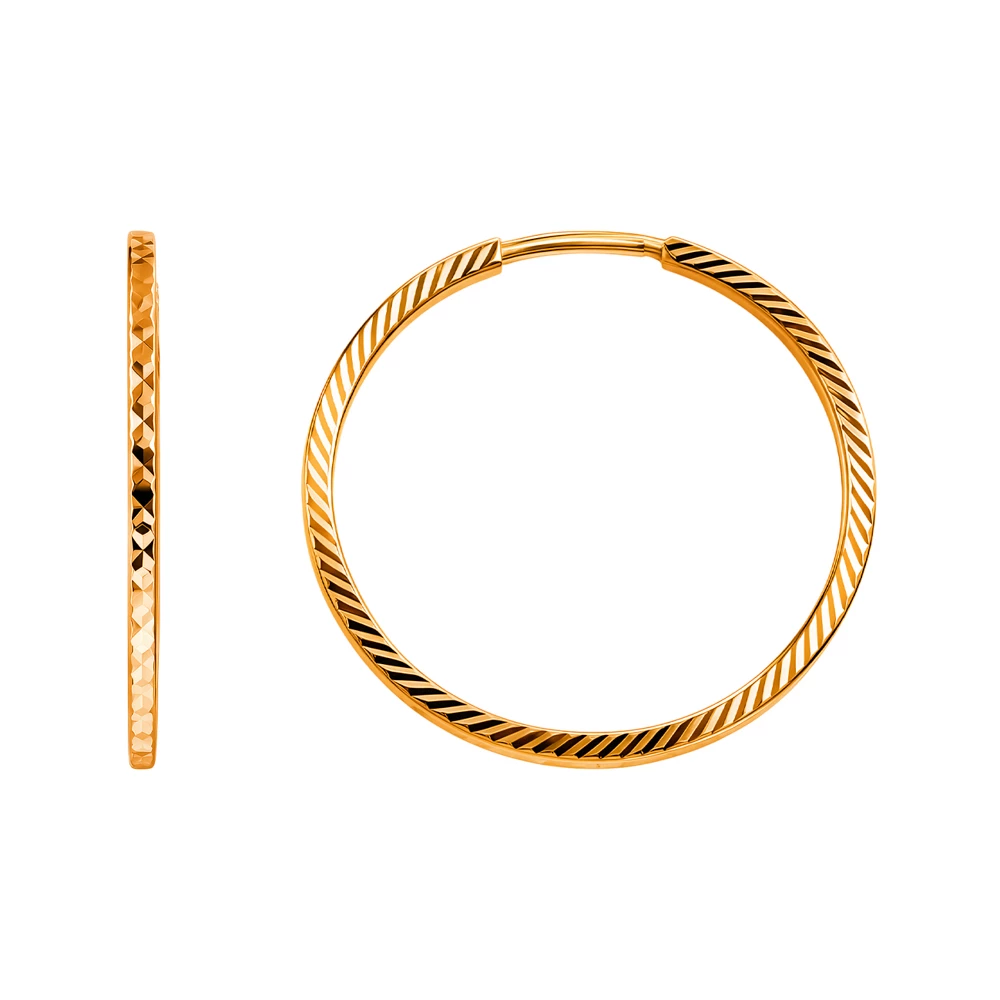 Серьги конго из красного золота 585 пробы