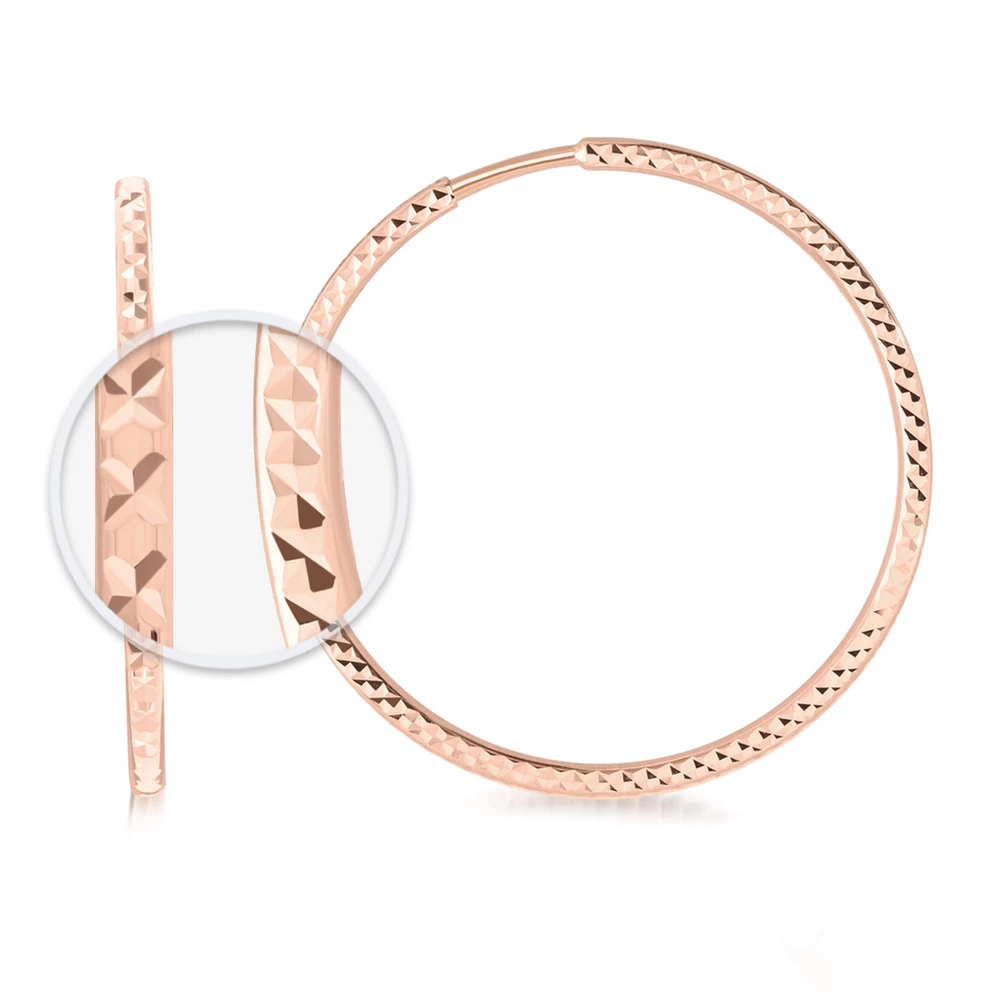 Серьги конго из красного золота 585 пробы