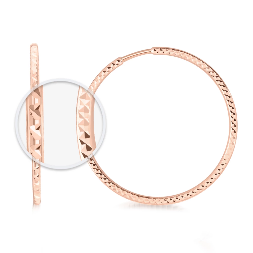 Серьги конго из красного золота 585 пробы