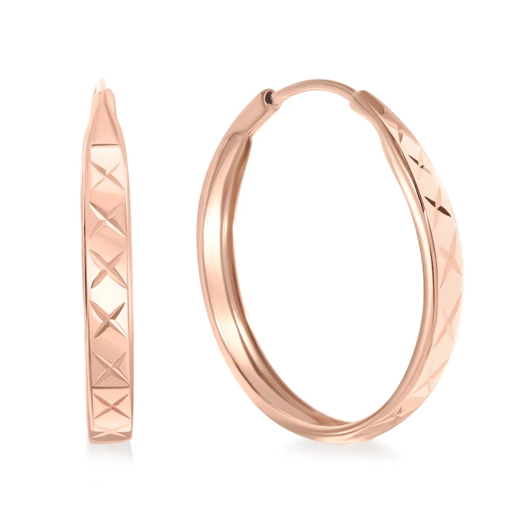 Серьги конго из красного золота 585 пробы