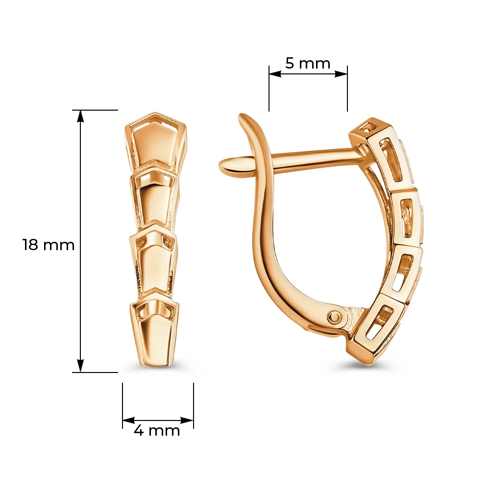Серьги из красного золота 585 пробы