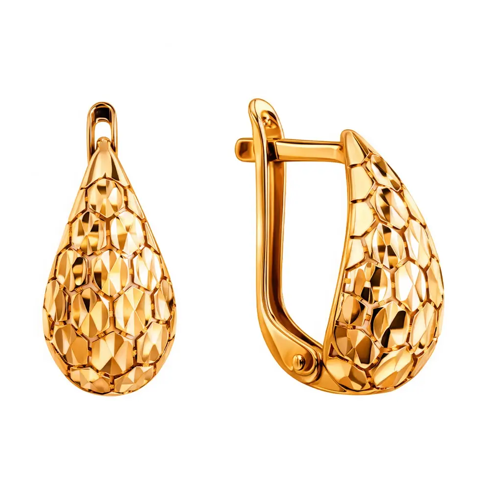 Серьги из красного золота 585 пробы