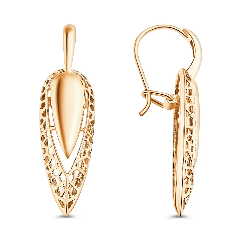 Серьги из красного золота 585 пробы