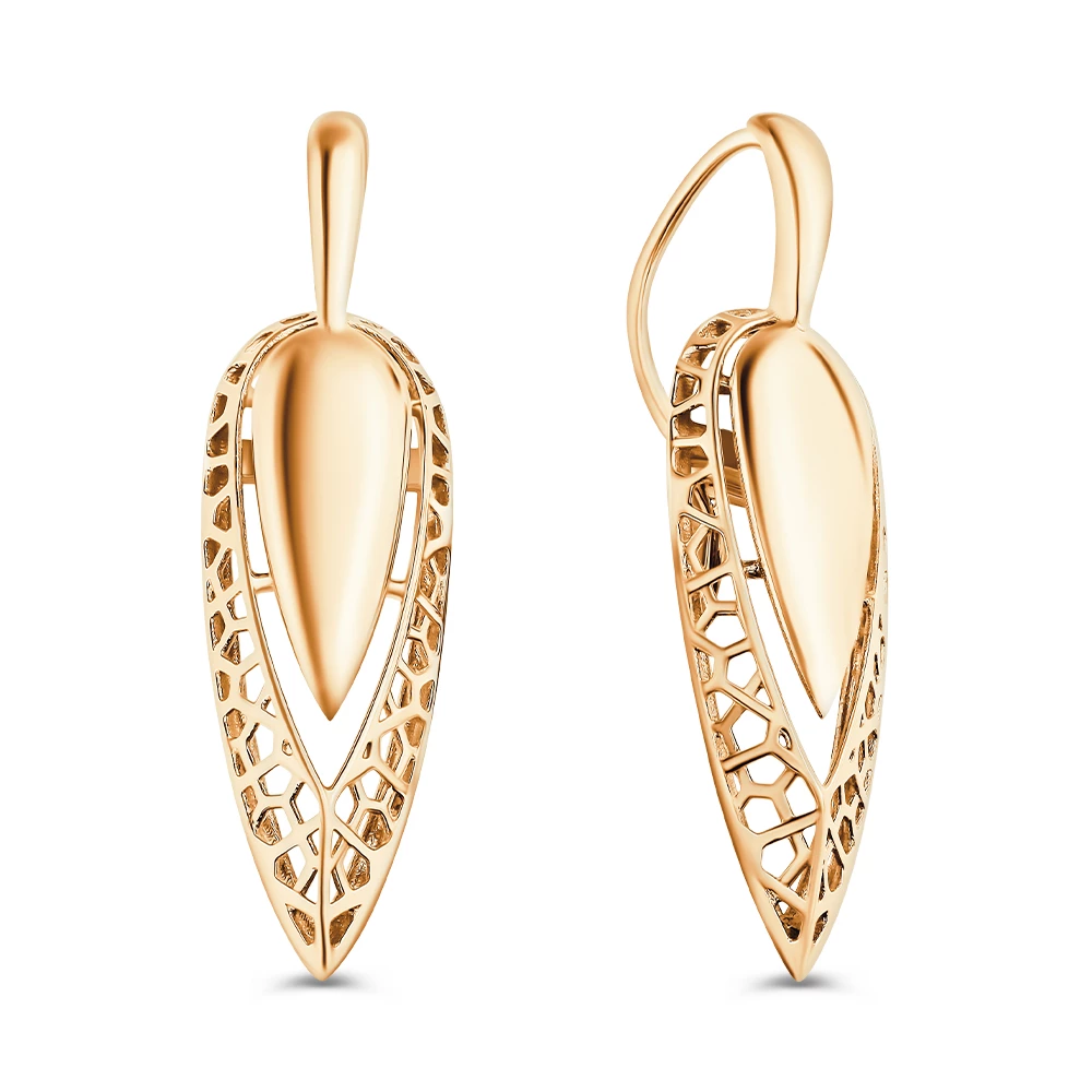 Серьги из красного золота 585 пробы