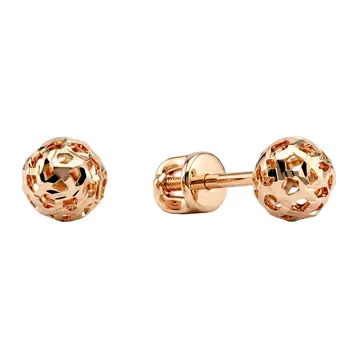 Серьги из красного золота 585 пробы