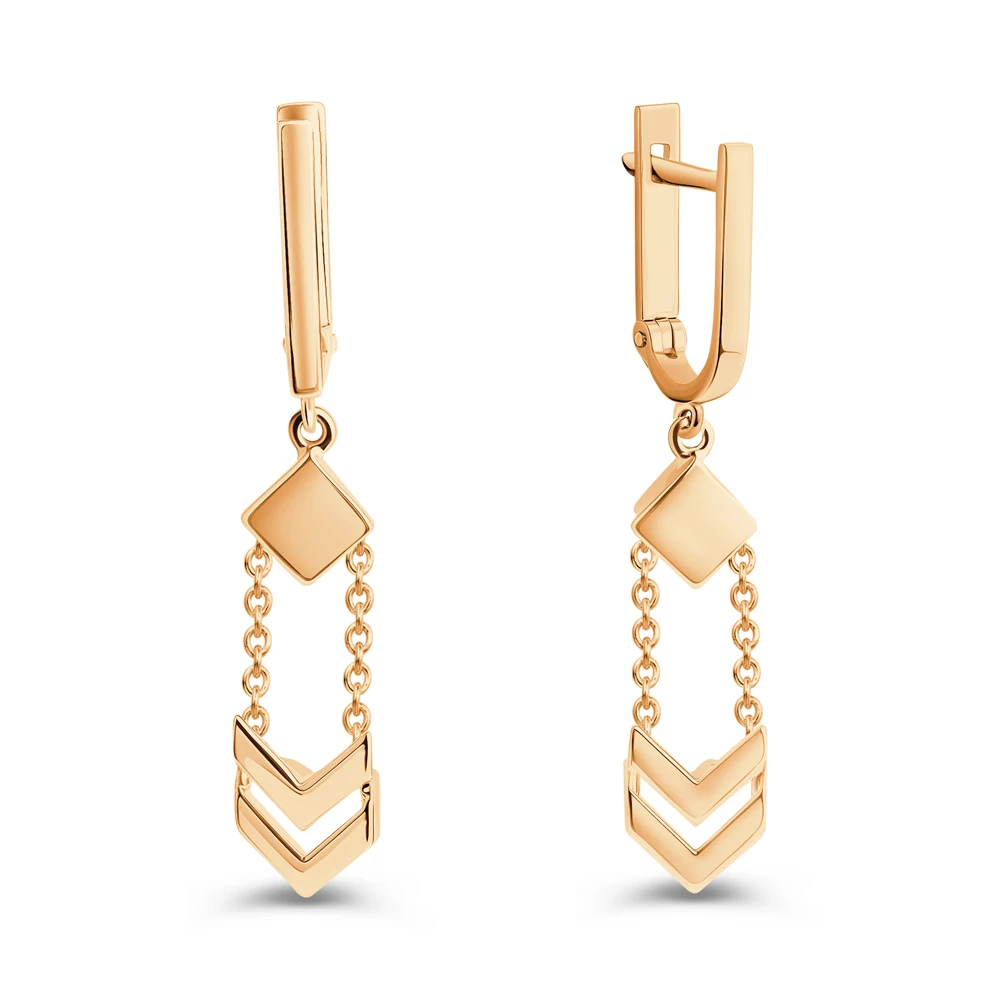 Серьги из красного золота 585 пробы