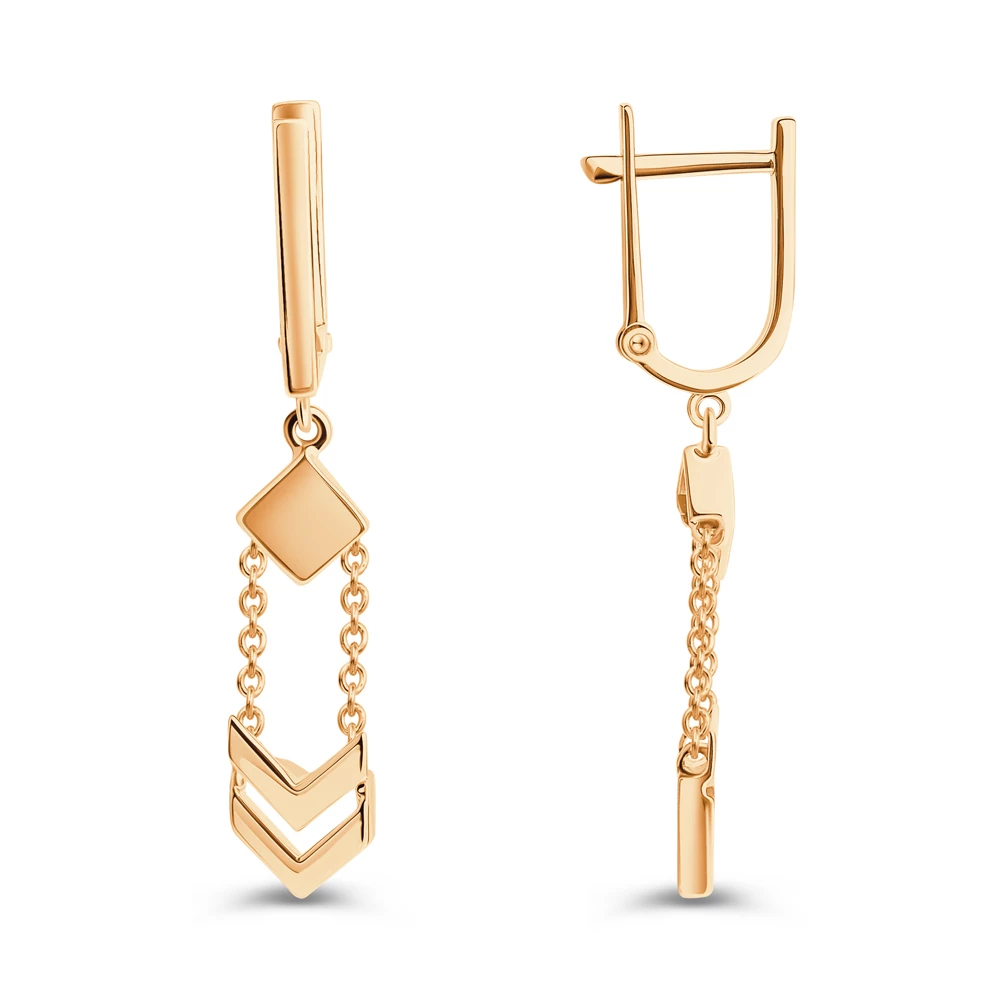 Серьги из красного золота 585 пробы