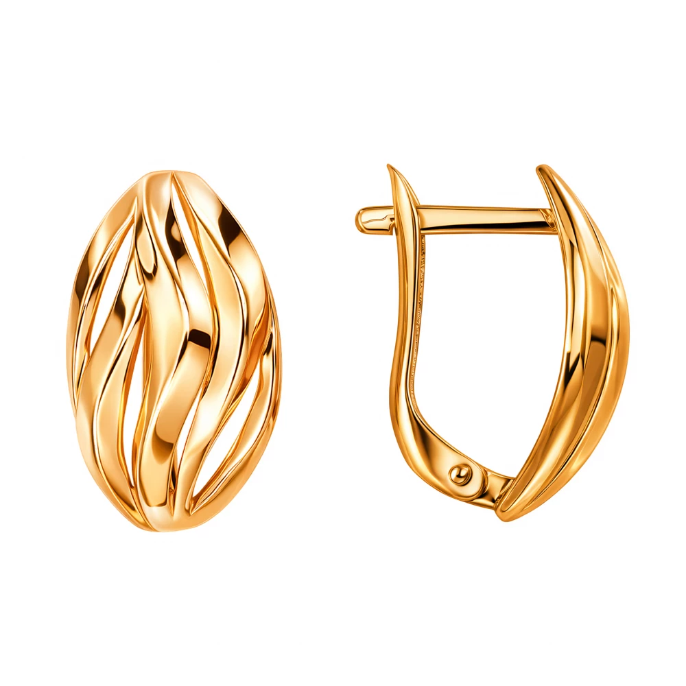 Серьги из красного золота 585 пробы