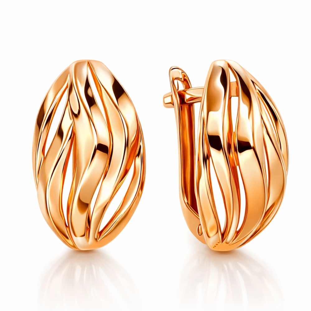 Серьги из красного золота 585 пробы