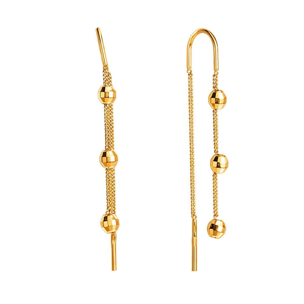 Серьги из красного золота 585 пробы